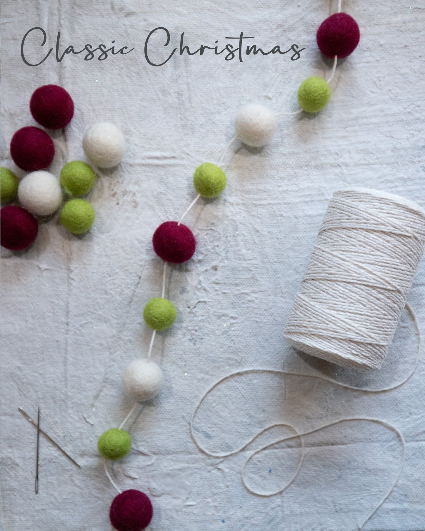 DIY Felt Ball Christmas Garland