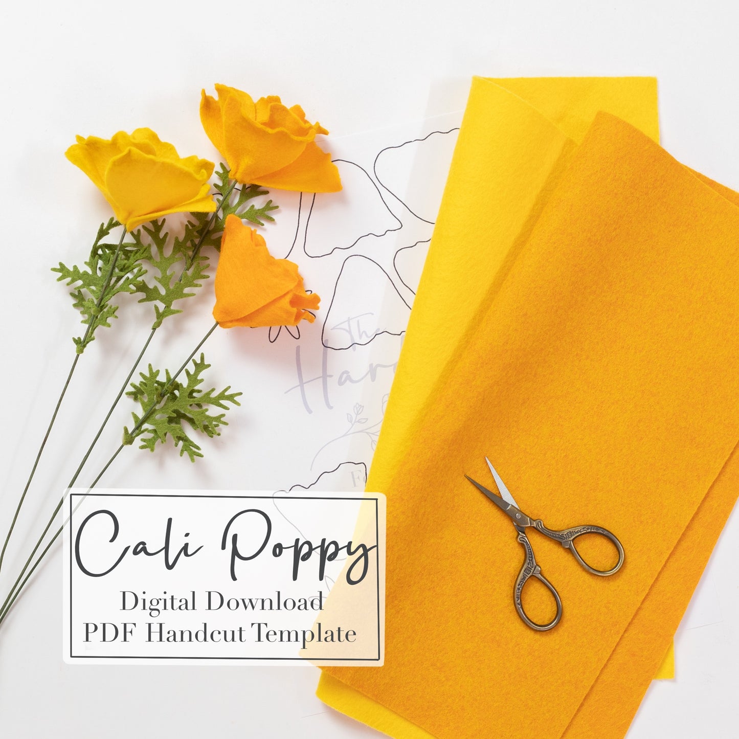 California Poppy Digital Download Template