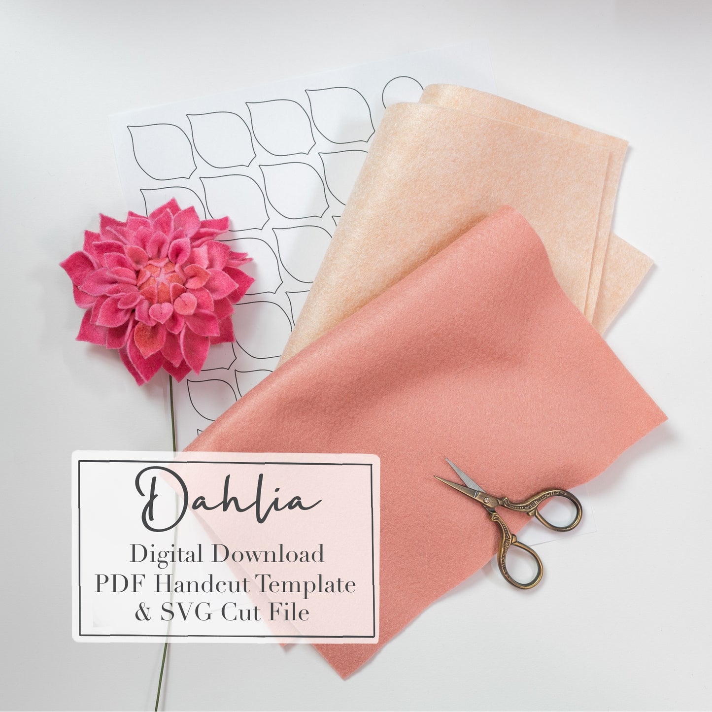 Dahlia Digital Download Template and SVG
