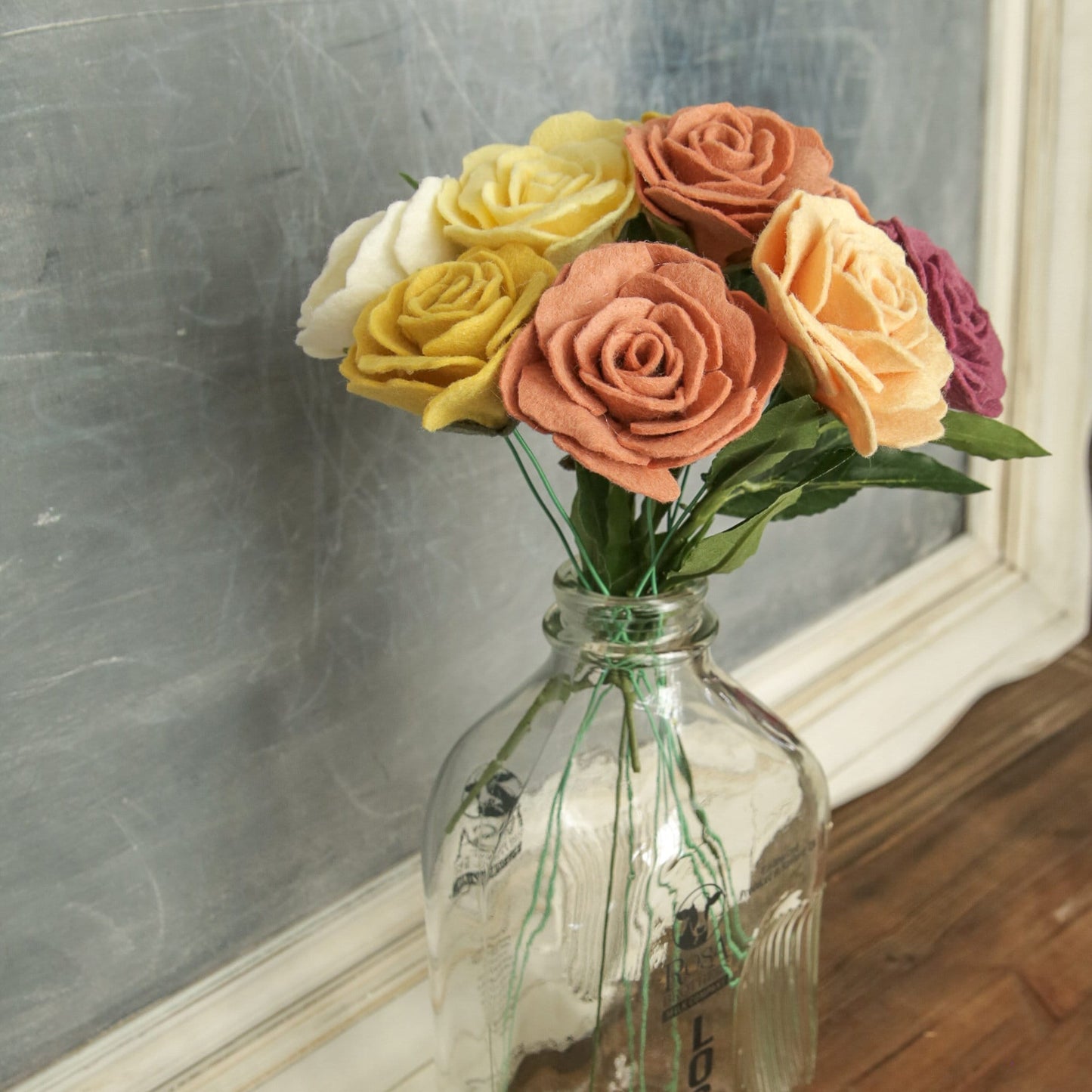 English Rose Felt Flower Stem