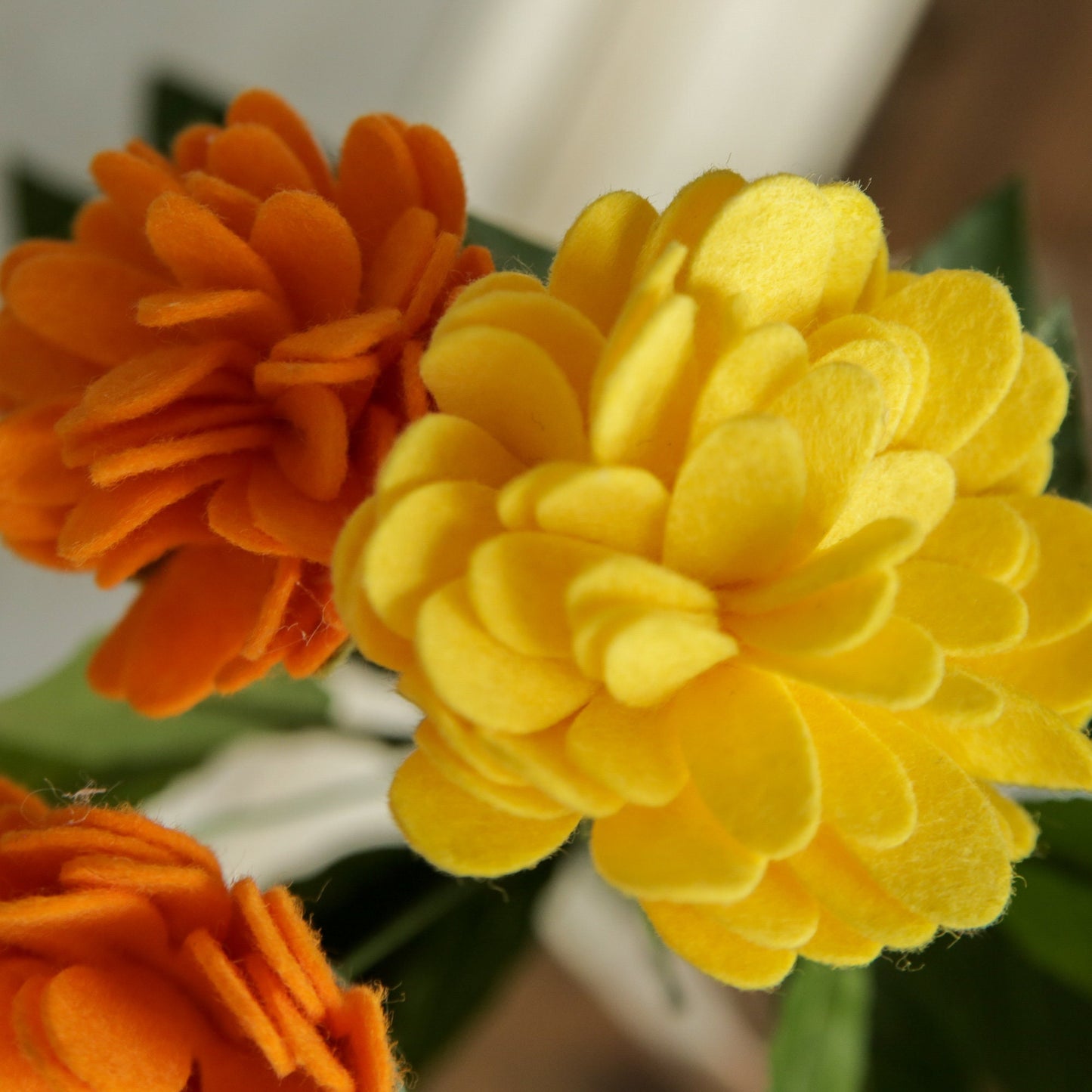 Marigold Felt Flower Stem
