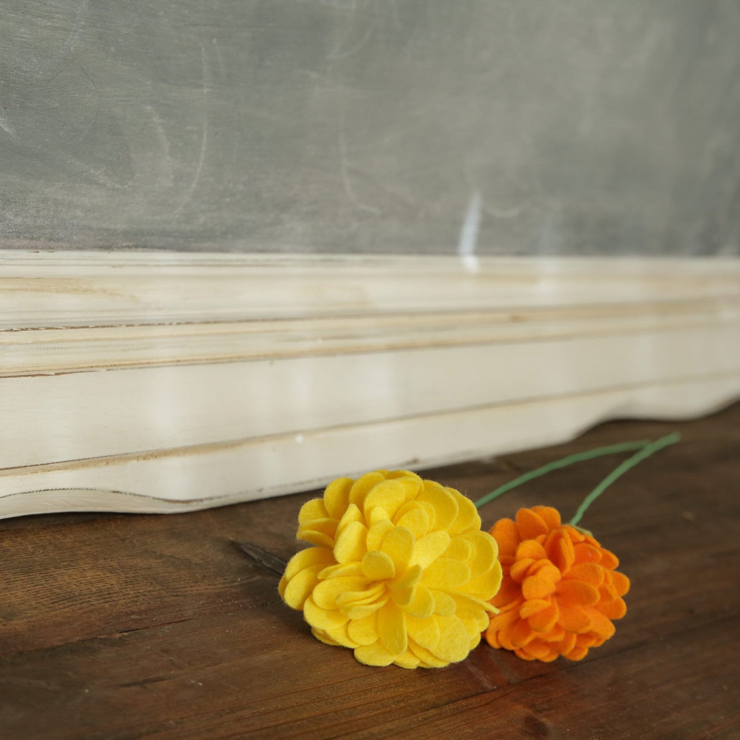 Marigold Felt Flower Stem