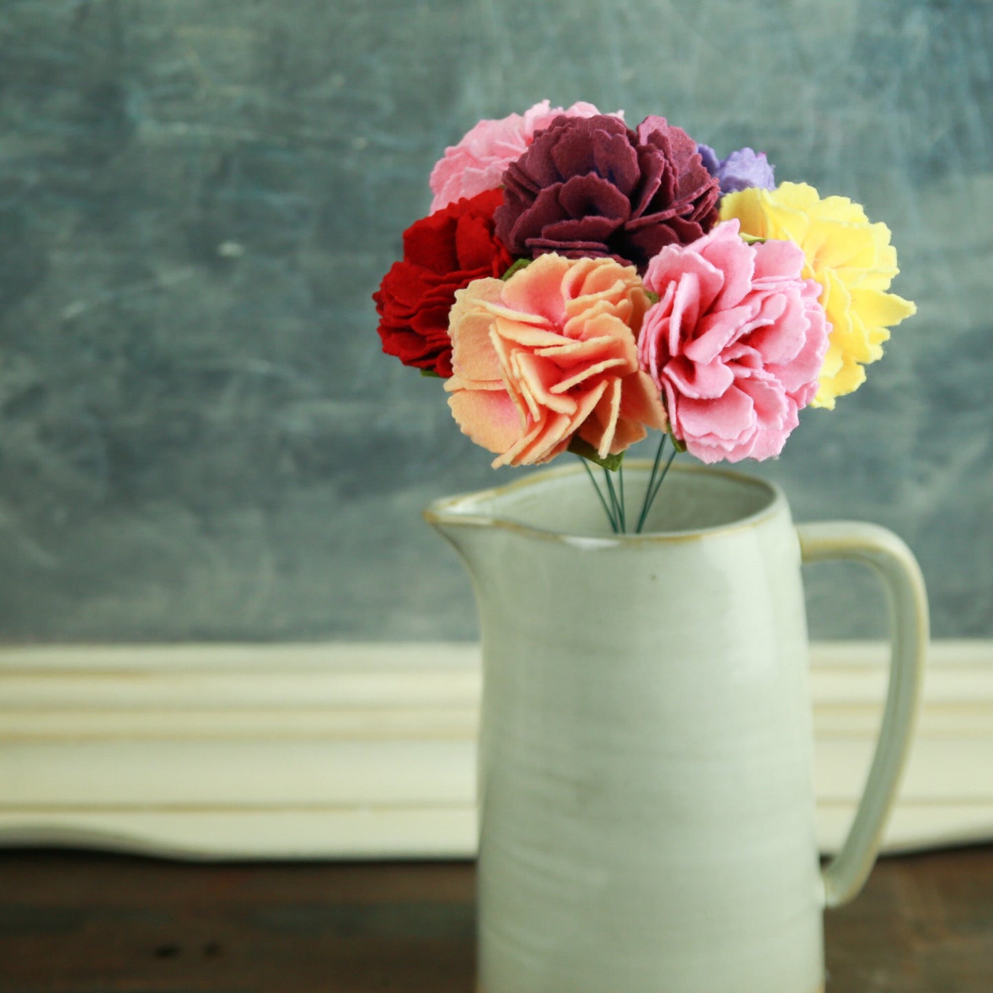 Carnation Felt Flower Stem