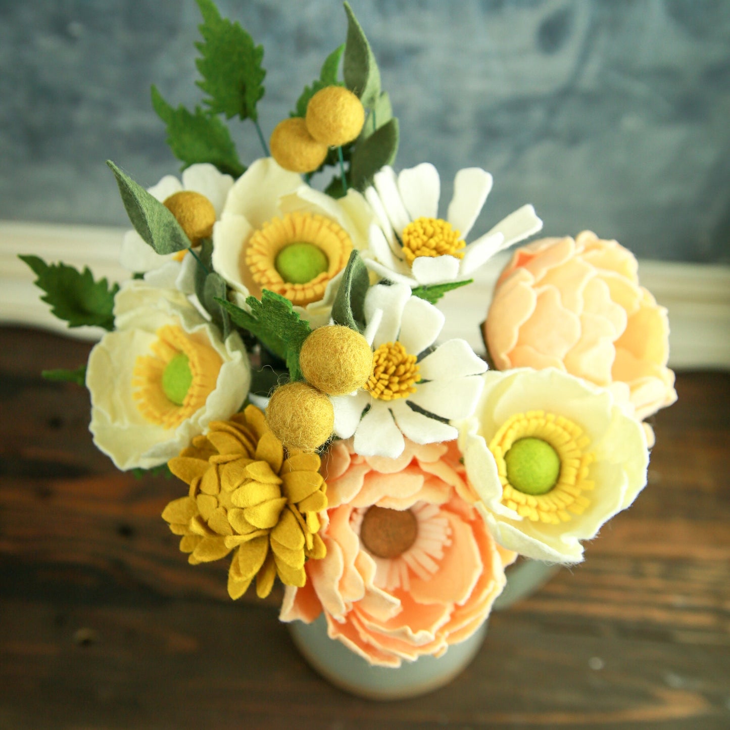 Simple Magnolia Felt Flower Stem