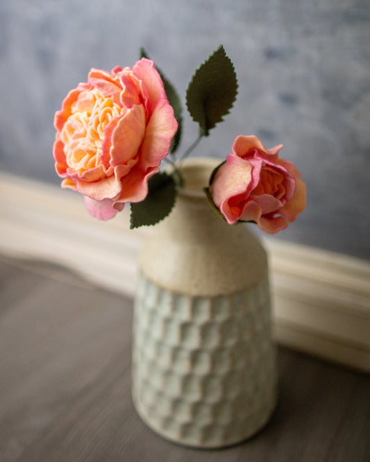 Juliet Rose With Bud Felt Flower
