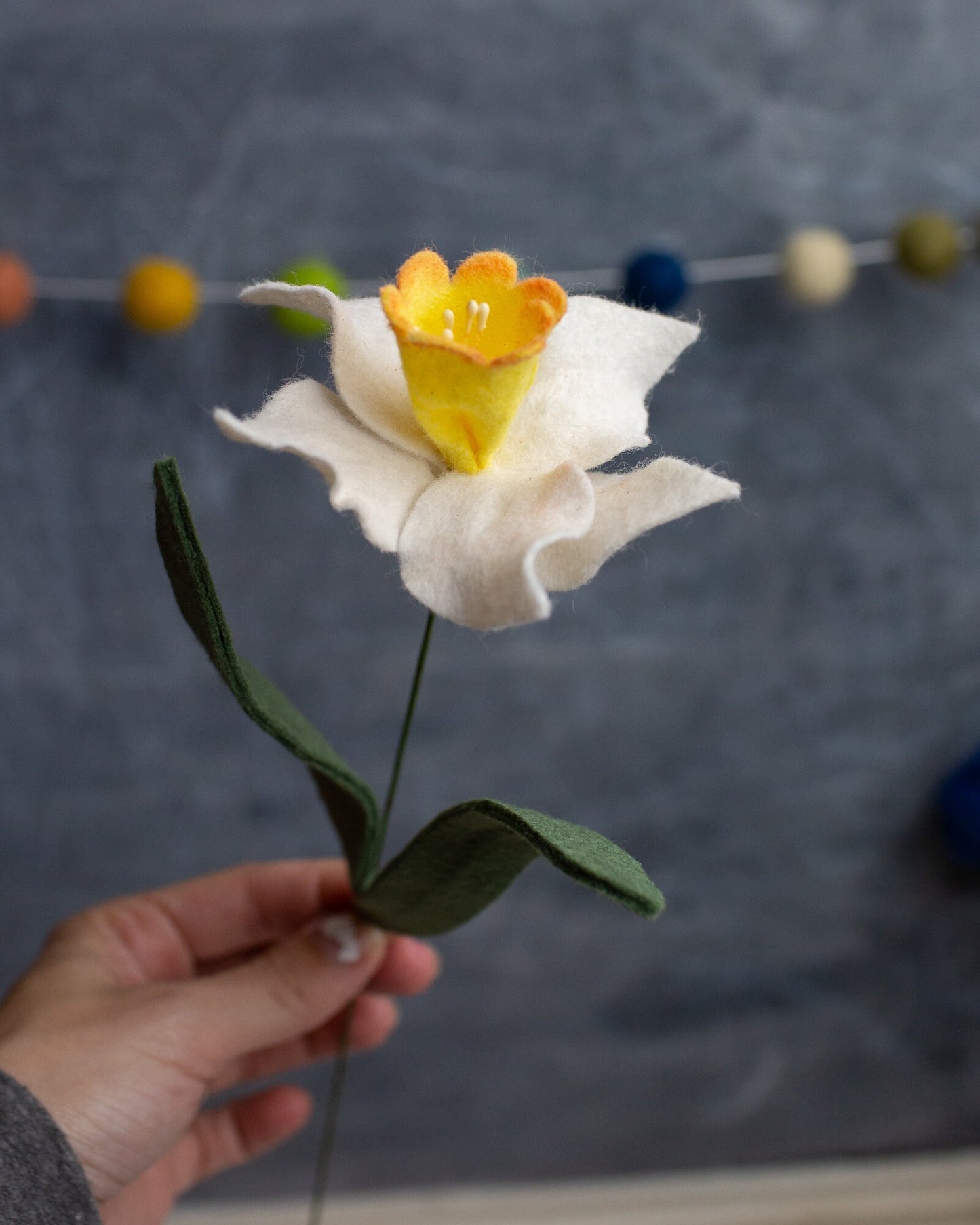 Daffodil Felt Flower Stem
