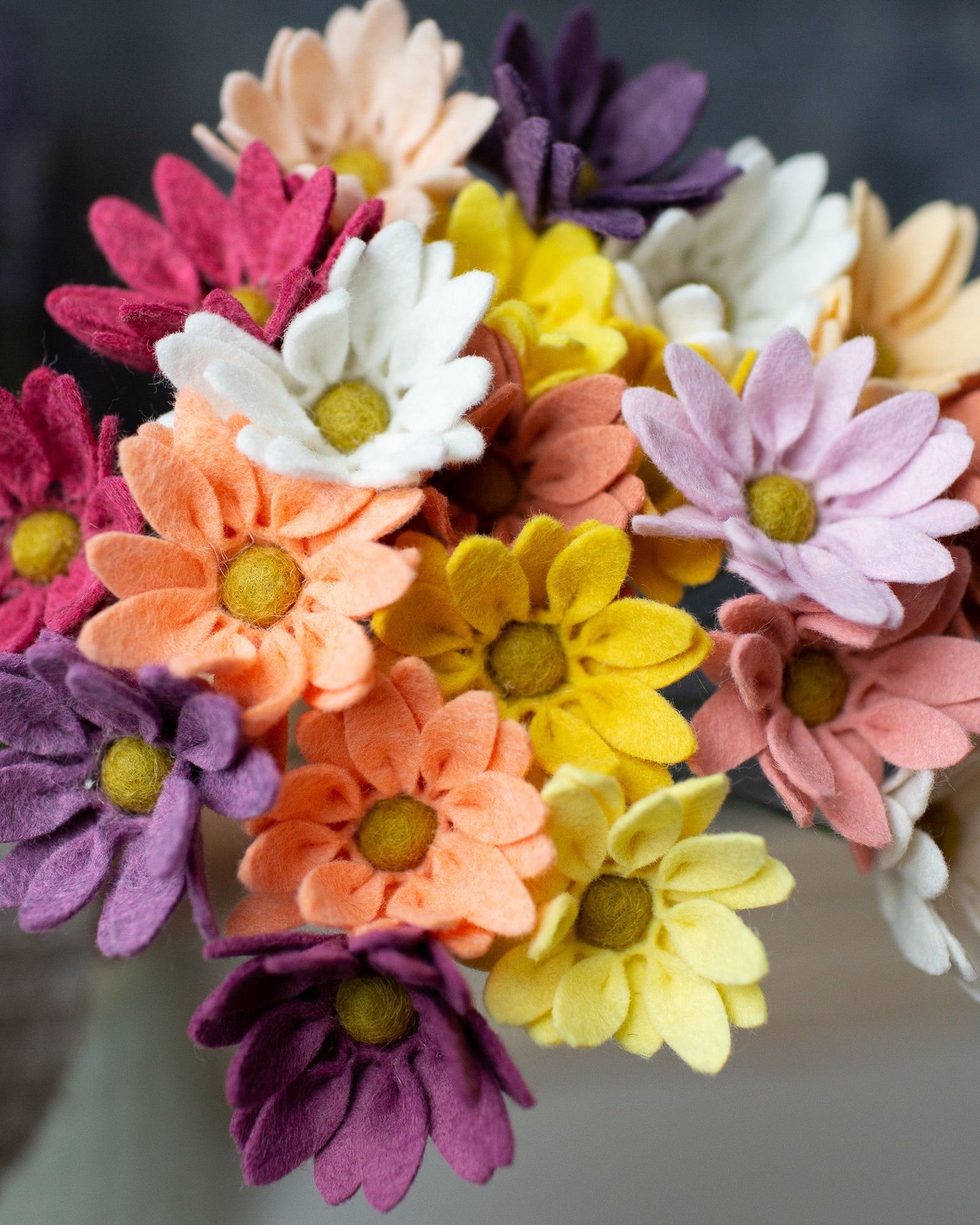 Marguerite Daisy Felt Flower Stem