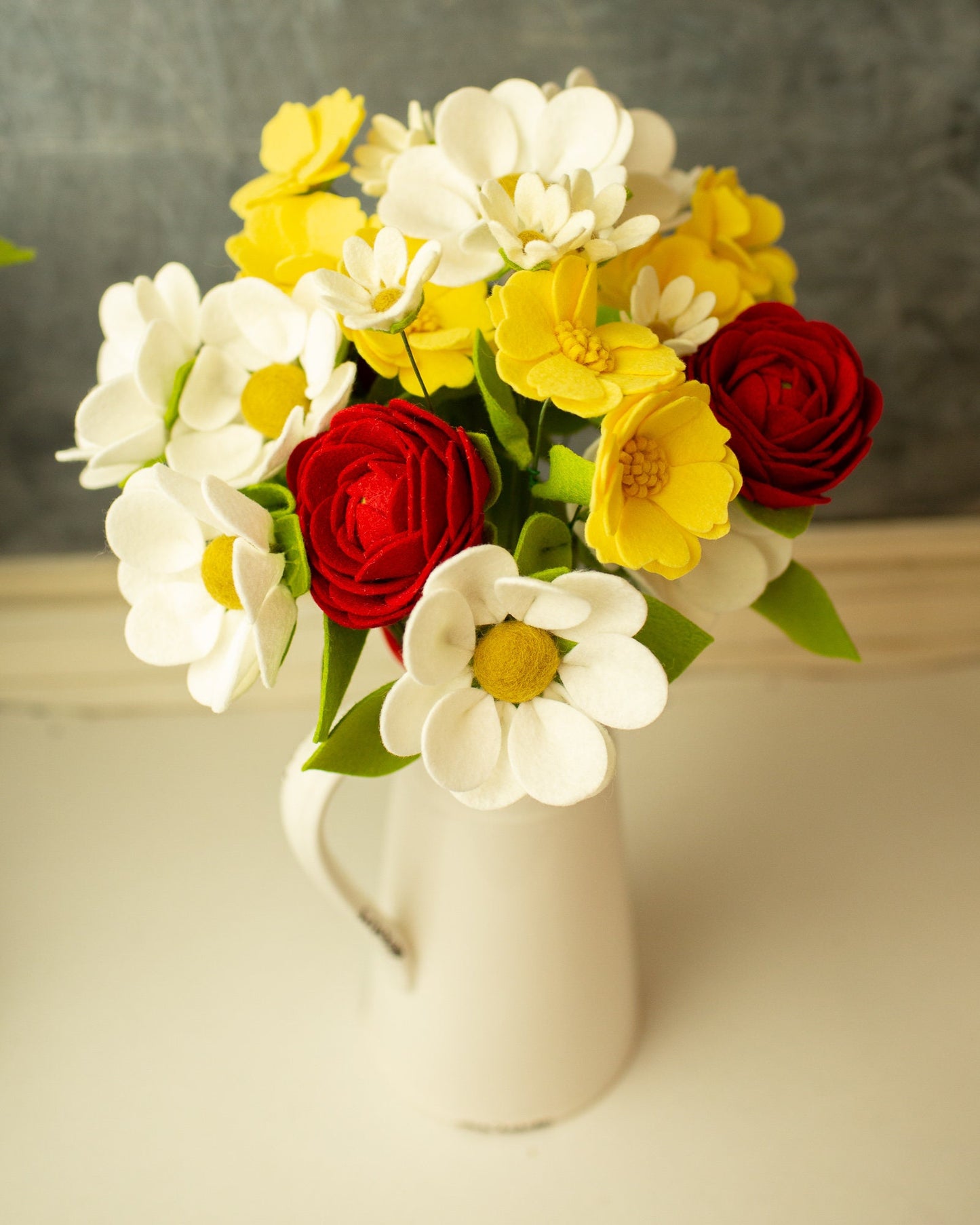 Large Daisy Felt Flower Stem
