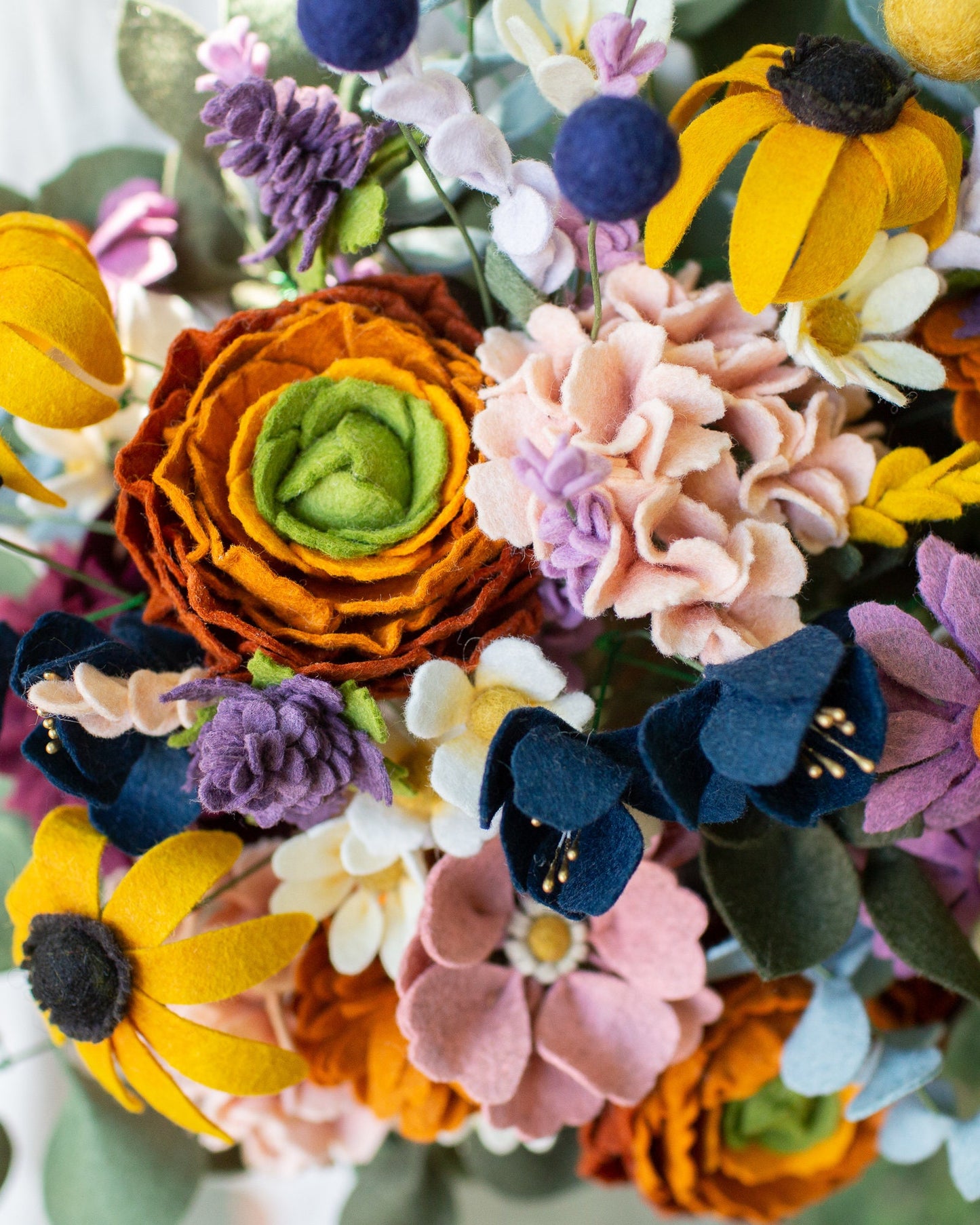 Black Eyed Susan Felt Flower Stem