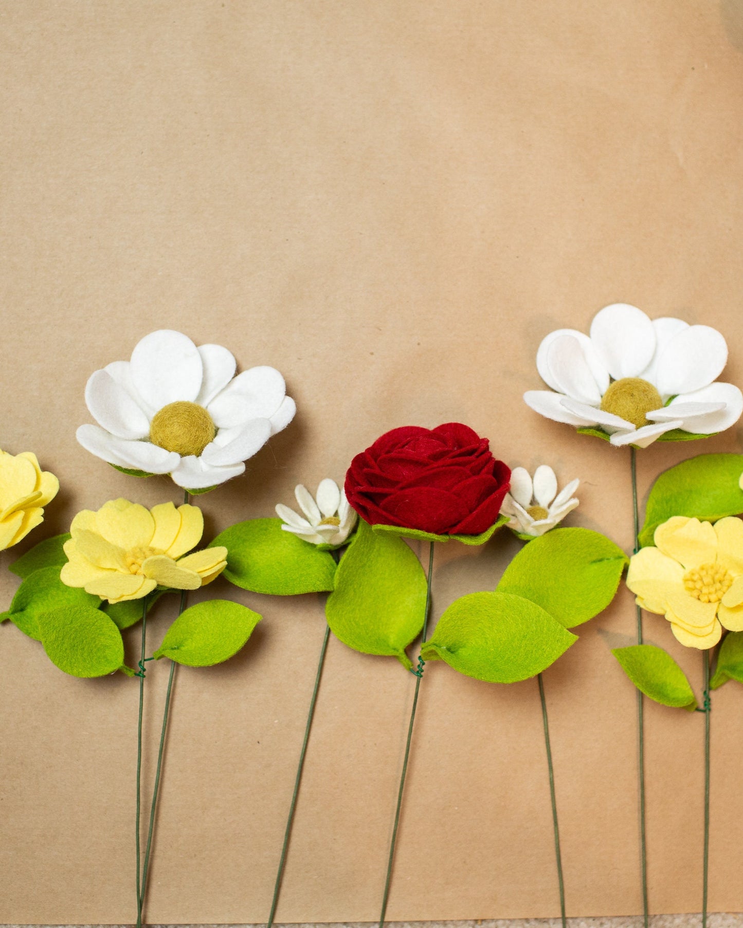 Large Daisy Felt Flower Stem