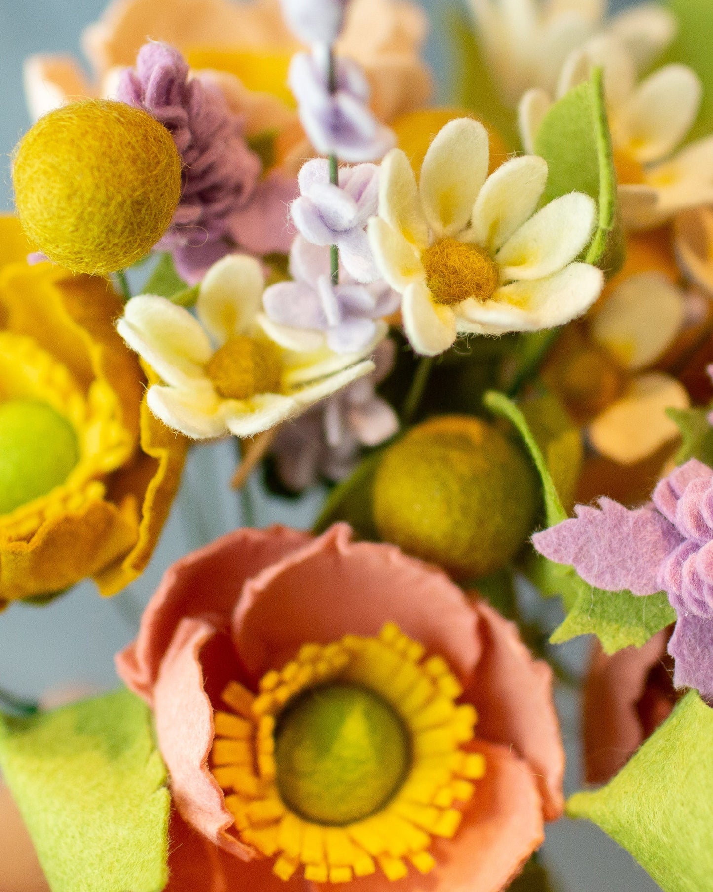 Mini Daisy Felt Flower Stem