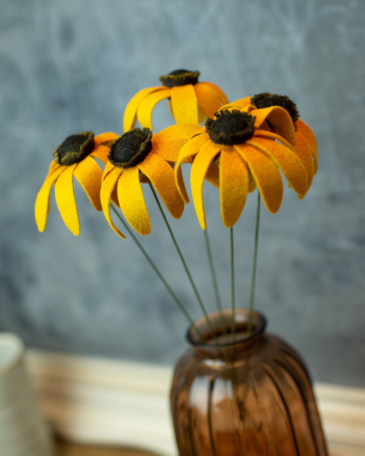 Black Eyed Susan Felt Flower Stem