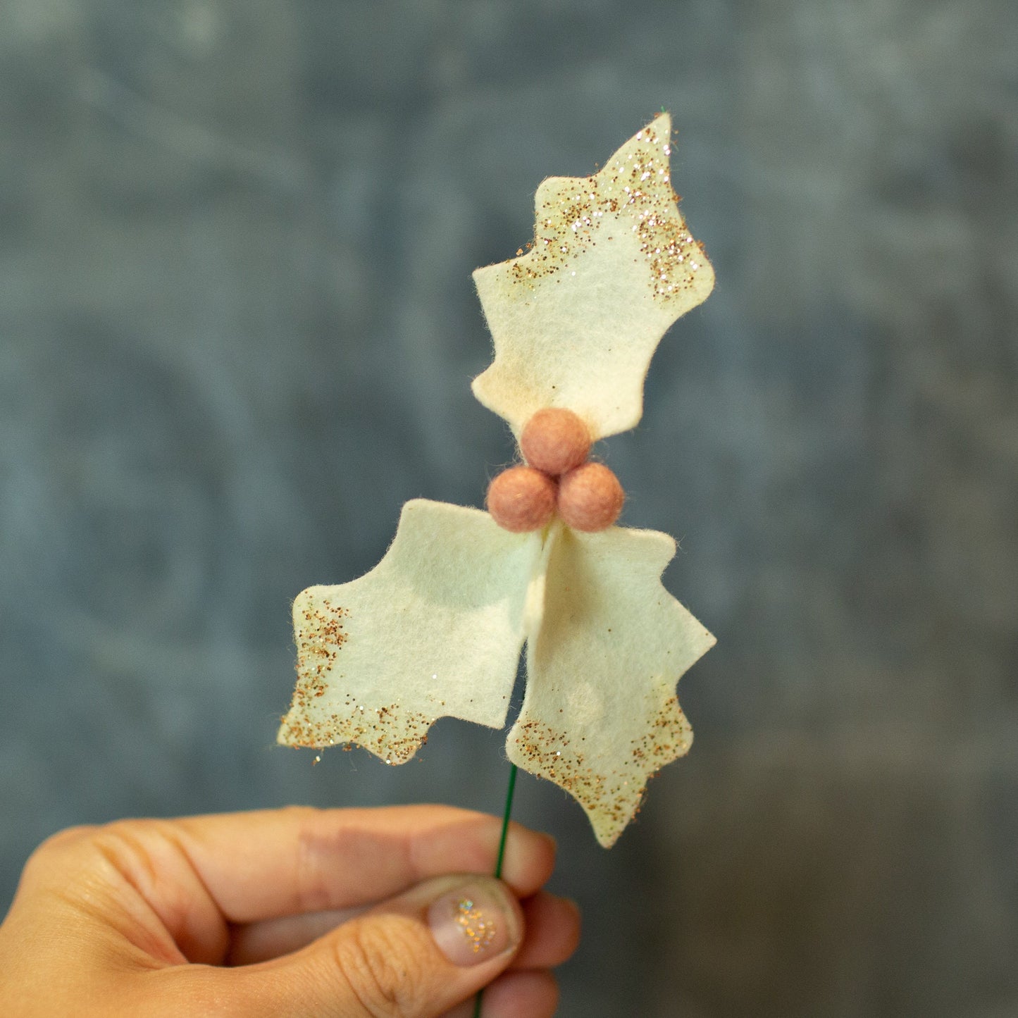 Ivory Holly Gift Accent