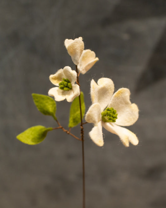 Small Dogwood Felt Flower Stem