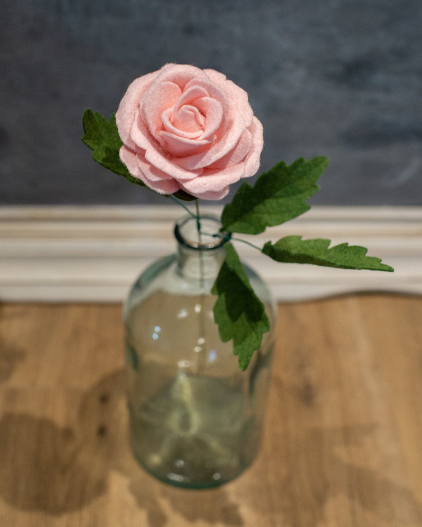 Sweetheart Rose and Leaves Stem