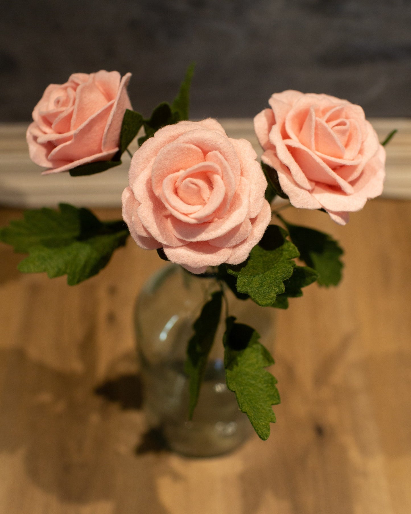Sweetheart Rose and Leaves Stem