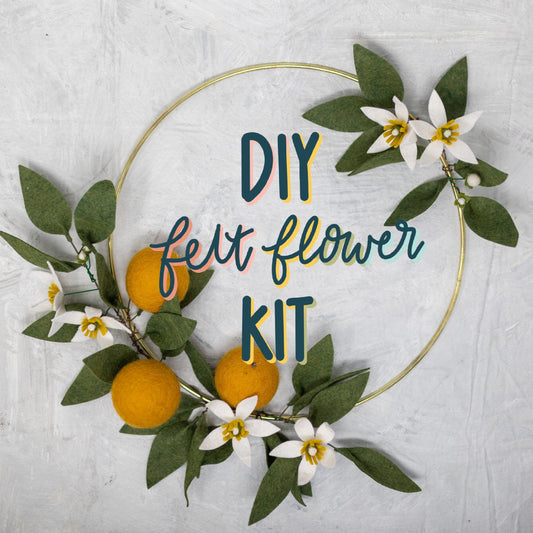 Orange Blossom Wreath Felt Flower DIY Kit