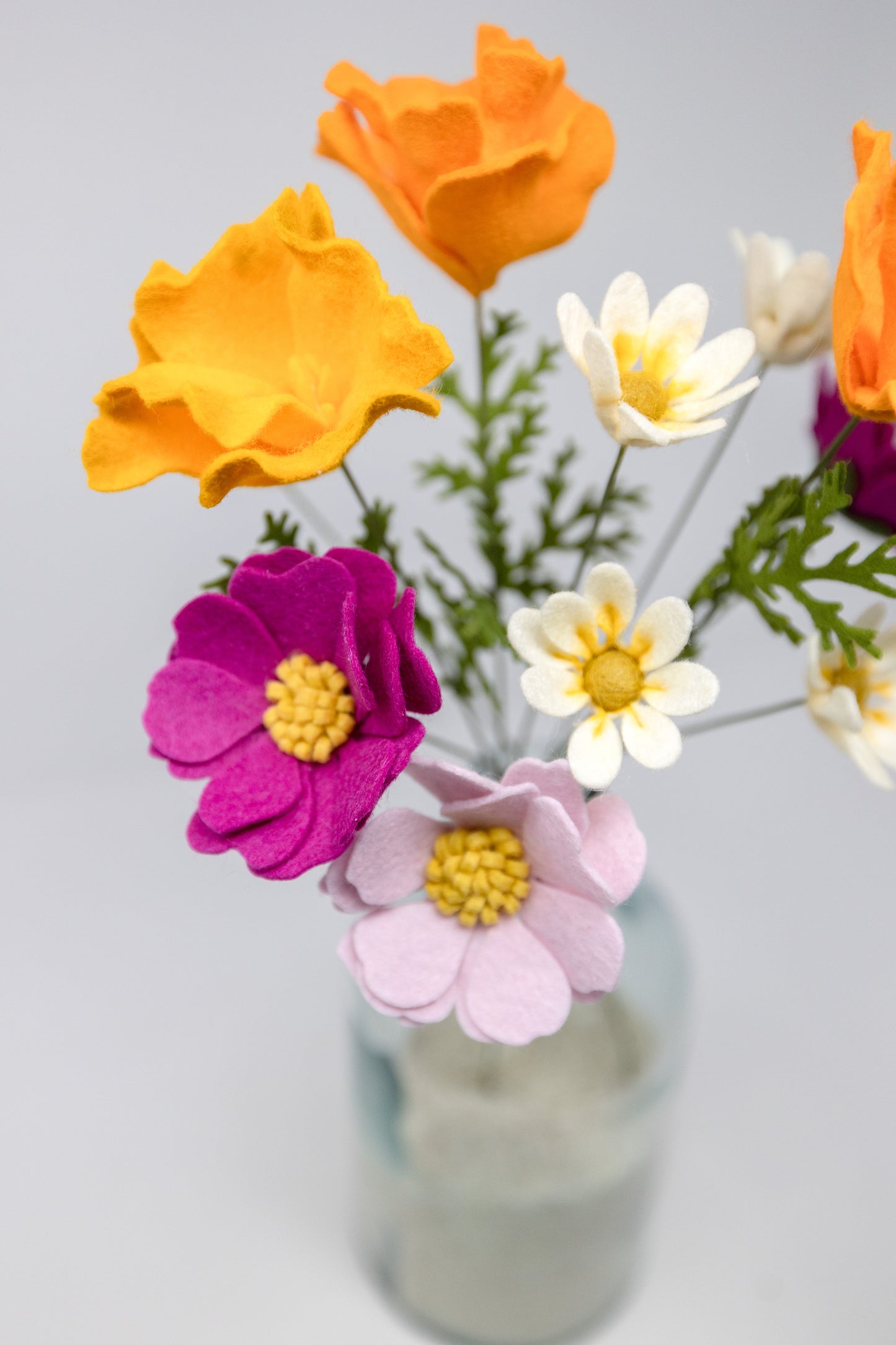 California Poppy Felt Flower Stem