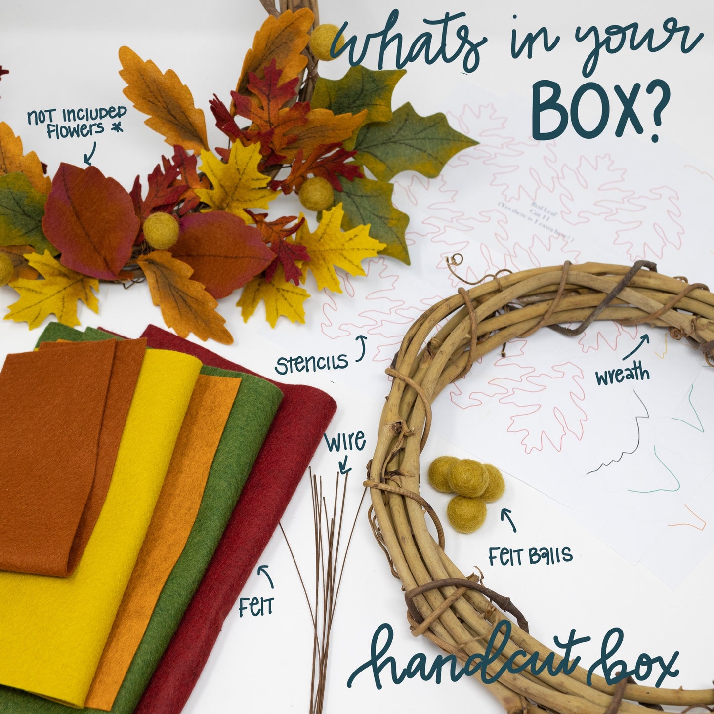 Fall Leaf Wreath Felt Flower DIY Kit