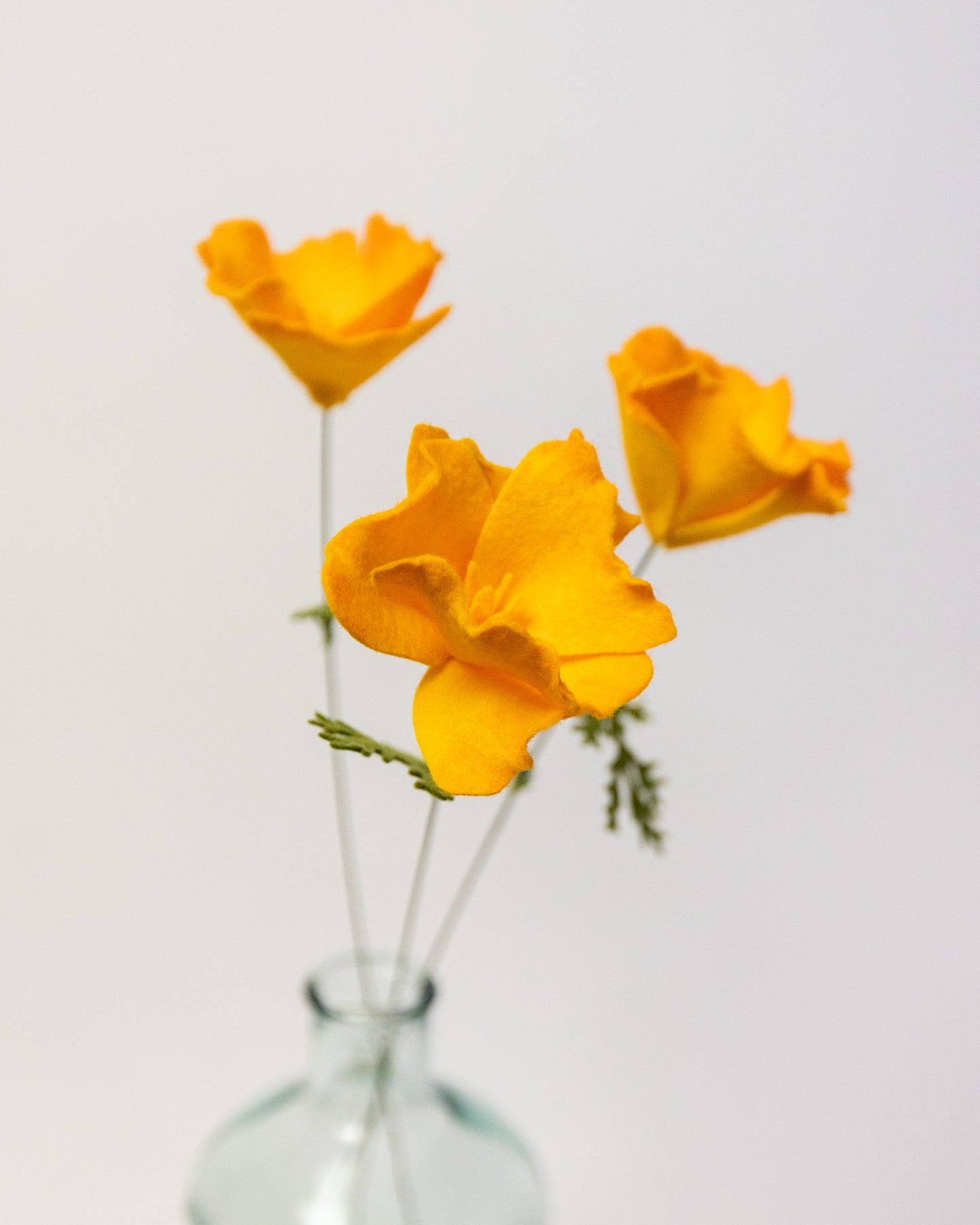 California Poppy Felt Flower Stem